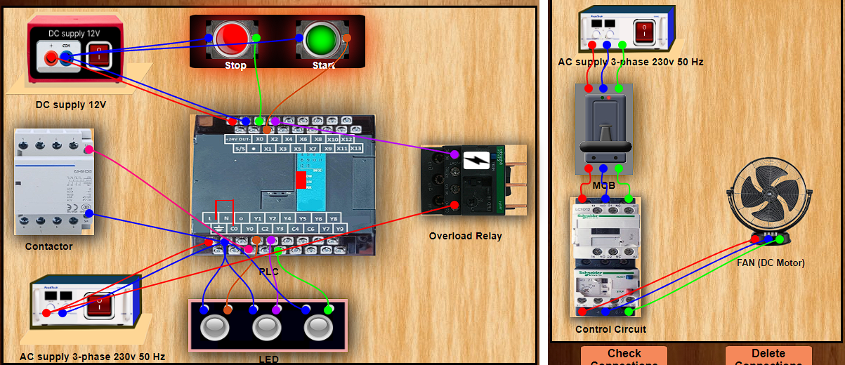 Connections of Control and Power Circuit